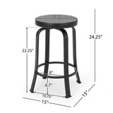 Christopher Knight Home® - Noble House - Skyla Modern Industrial Swiveling Counter Stool (Set of 2)