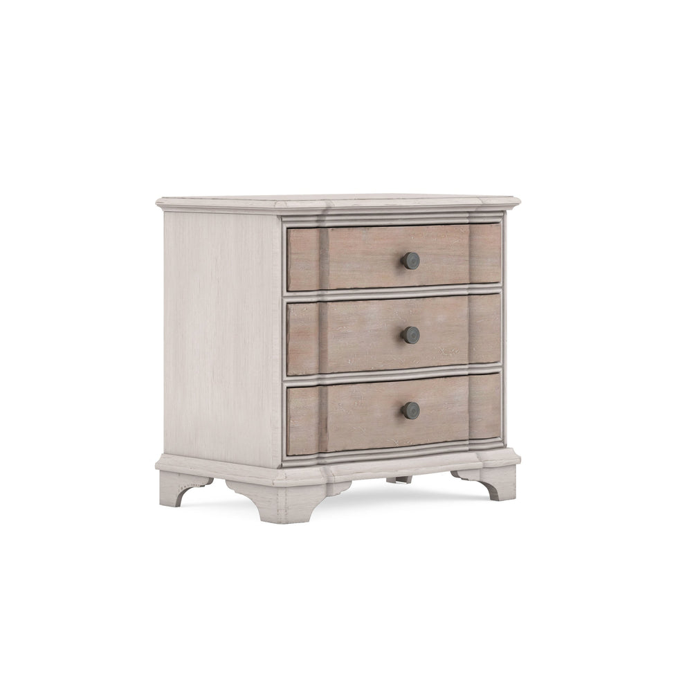 A.R.T. Furniture Alcove Nightstand With Usb Chargers - Elegant Casual Traditional Design, Ample Storage & Style! Light Brown, White Acacia Solids,Maple Veneers,Metal 321140-2801