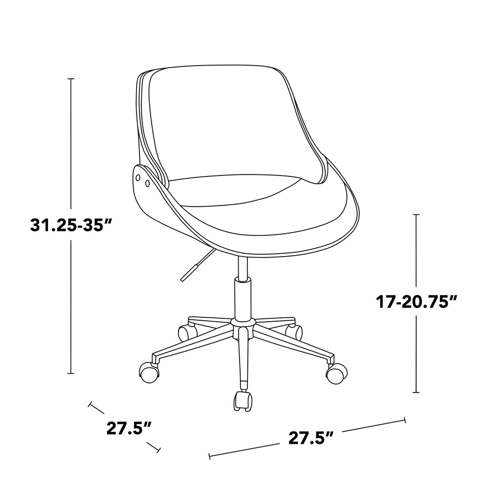 English Elm Task Chair with Chrome Five Star Base Grey Fabric Seat for Modern Home Office Use B202P474193