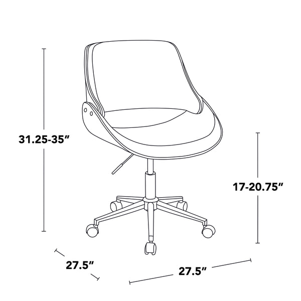 English Elm Task Chair with Chrome Five Star Base Grey Fabric Seat for Modern Home Office Use B202P474193