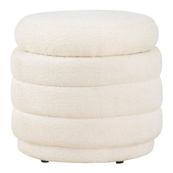OSP Home Furnishings Cecil Storage Ottoman Snow