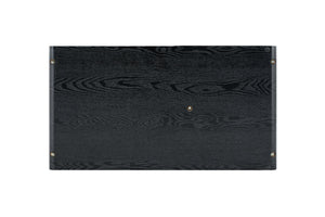 English Elm A Modern Two-tier Mdf Coffee Table with Open Shelf for Living Room Storage Black Woodgrain W3875P396801