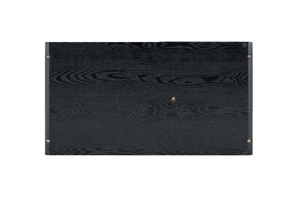English Elm A Modern Two-tier Mdf Coffee Table with Open Shelf for Living Room Storage Black Woodgrain W3875P396801
