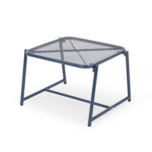 English Elm Christopher Knight Home® - KINCAID Outdoor Mesh Side Table 13"H — Powder-Coated Iron, Weather-Resistant Modern Accent Piece Navy 65201.00NBLU
