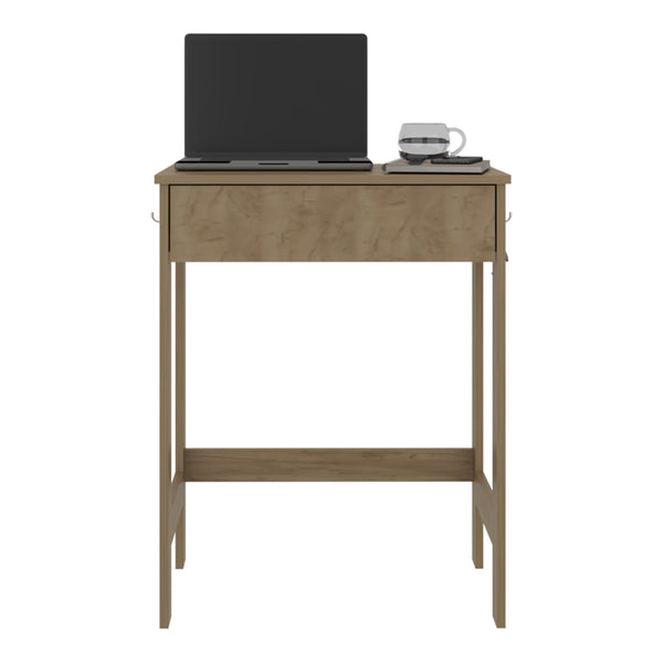 English Elm Hills Natural Oak Computer Desk with Dual Side Shelves, Spacious Worksurface, Compact Durable Design B200P362009