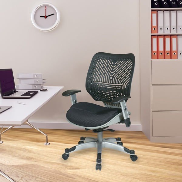 OSP Home Furnishings Spaceflex® Self-adjusting Ergonomic Mesh Office Chair with Lumbar Support and Synchro Tilt 86-M33C625R