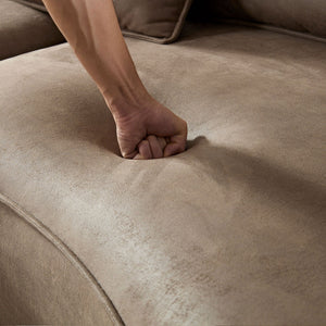 English Elm 128.74 Inch Modern Curved Sectional Sofa - 5-Seat Leathaire Couch For Stylish Living Rooms & Offices W2582S00140