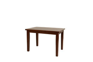 English Elm Contemporary Rectangular Dining Table Set 7pc with 18" Expandable Leaf, Faux Leather Chairs, Warm Finish Walnut 58 L x 58 W x 8 H B011S01094