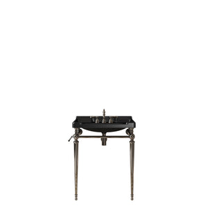 English Elm VICI 28" Bathroom Console Sink with Integrated Ceramic Basin, Overflow, Stainless Support Legs Black,Chrome W2615S00113