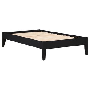 English Elm Spivey Black Twin Platform Bed with Low-Profile Frame, Sturdy Slatted Support, Modern Sleek Design B062S00859