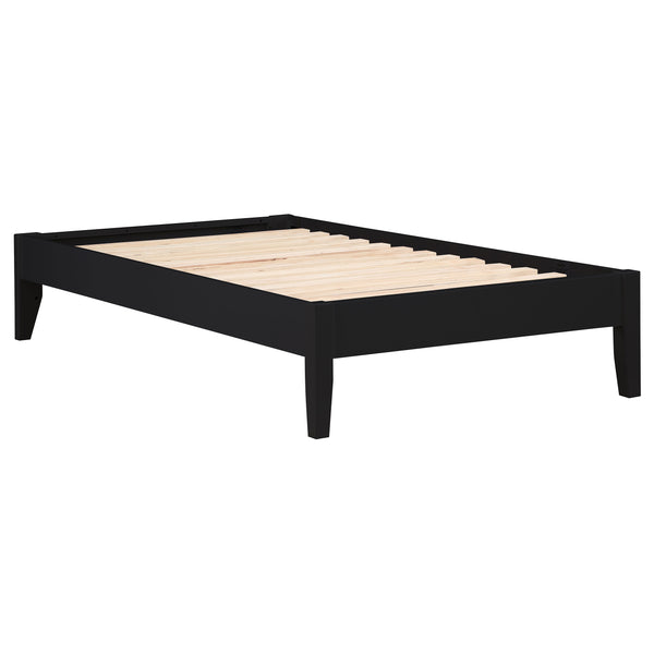 English Elm Spivey Black Twin Platform Bed with Low-Profile Frame, Sturdy Slatted Support, Modern Sleek Design B062S00859