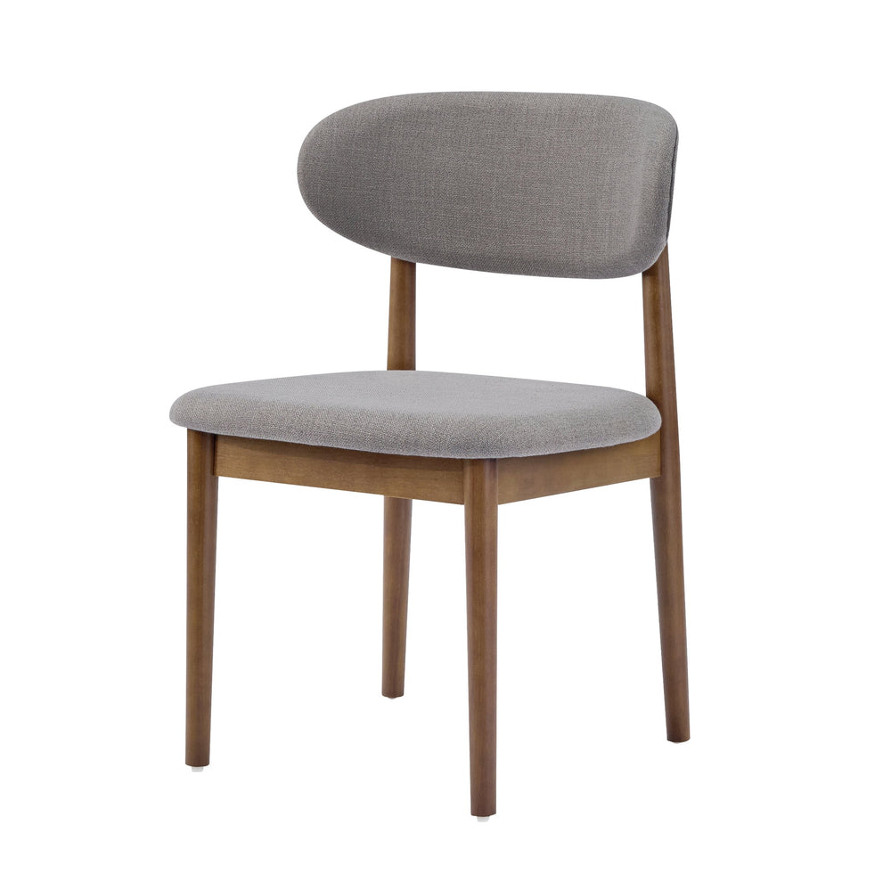 English Elm Christopher Knight Home® - Contemporary Grey Upholstered Side Chair Set Of 4 With Walnut Legs & Curved Back For Versatile Use N768P331579G_4