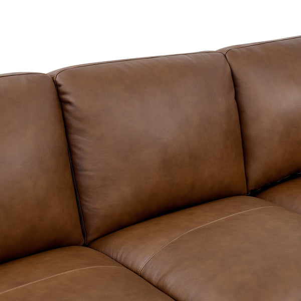 English Elm Leather Match Modular Sectional with Top-grain Upholstery and Flexible Open Plan Seating Dark Brown B2748S00028