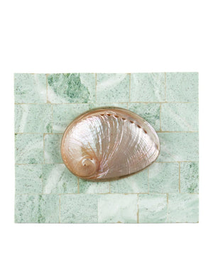 Currey & Company Fiona Box – Exquisite Artisanal Keepsake Holder With Serpentine Mosaic And Elegant Mint Interior Green Stone ,Abalone ,Engineered Wood 1200-1025-currey-company