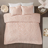 Madison Park Laetitia Shabby Chic 3-Piece Tufted Cotton Chenille Medallion Comforter Set MP10-5878 Blush