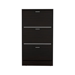 English Elm Inola High Pull Down Shoe Rack — Slim Triple-Tier Entryway Organizer in Black Wenge, Scratch-Resistant Finish B070P337147