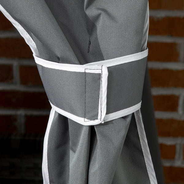 English Elm Outsunny Outdoor Towel Caddy With Canopy, Rolling Wicker Holder Rack For Poolside Storage & Style W2225P217541-GIGA