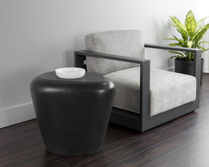 Sunpan Corvo Contemporary Side Table - Unique Natural Concrete Design for Indoor & Outdoor Spaces Black