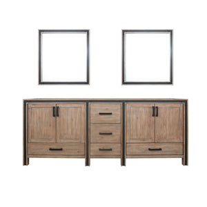 English Elm Rustic Barnwood Double Bath Vanity With Mirrors – Spacious 84" W X 22" D, Ideal Rustic Charm & Storage B2731S00591-GIGA