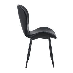 English Elm Set of 4 Olive Fabric Dining Chairs Ergonomic Cushion Black Steel Frame Modern Black W1151P454886