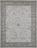 Unique Loom La Jolla Floral Machine Made Floral Rug Light Gray, Gray 9' 10" x 13' 0"