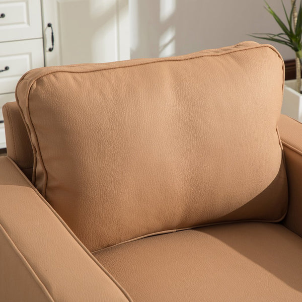 English Elm 33.6''w Swivel Club Chair Tech Cloth Upholstery Hidden Storage Square Accent Seat Amber W3098S00048