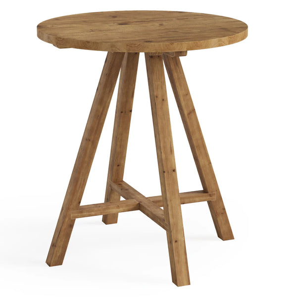 English Elm Stylish Round Coffee Table with Engineered Wood Top and Open Metal Base for Living Rooms T3971P458658
