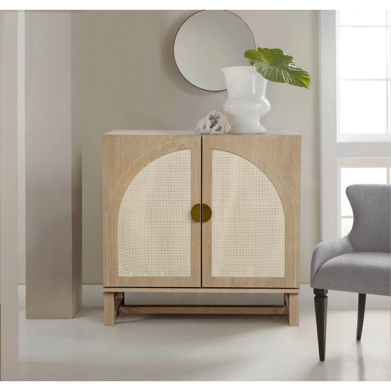 English Elm Boho Rattan Arched Sideboard with Soft Close Doors and Oak Finish for Any Room B011P474819
