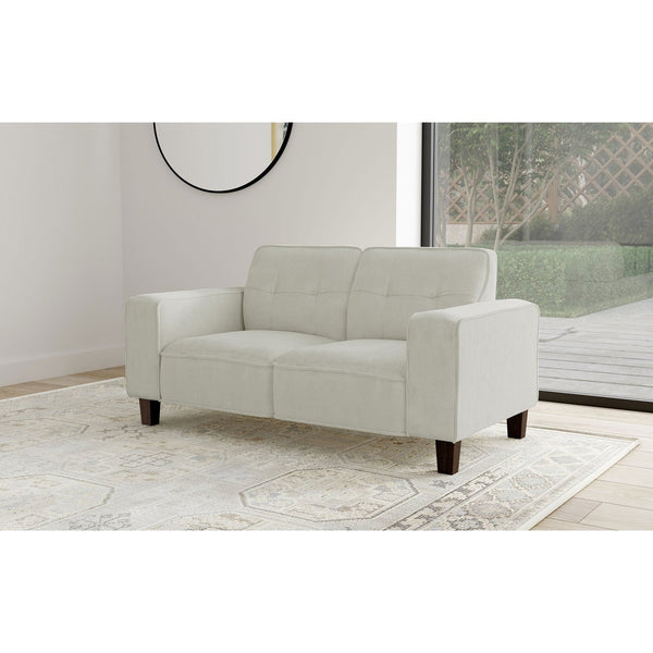 English Elm Xana Corduroy Tufted Loveseat with Tapered Wood Legs for Modern Living Rooms B062S01480