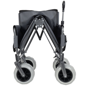 English Elm 3-in-1 Folding Utility Wagon Converts to Bench Seat with All-terrain Balloon Tires Gray W2932P312720