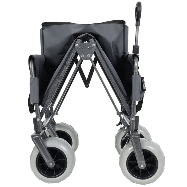 English Elm 3-in-1 Folding Utility Wagon Converts to Bench Seat with All-terrain Balloon Tires Gray W2932P312720