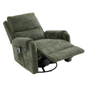 English Elm Manual Recliner Swivel Rocker Massage Chair Chenille Nursery and Living Room Seat Green N763P347287F