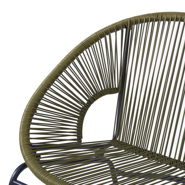 English Elm Christopher Knight Home® - CONDESSA Modern Outdoor Wicker Loveseat with Hammock Weave, Durable PE Rattan & Powder Coat Iron Frame Green N775P241727G
