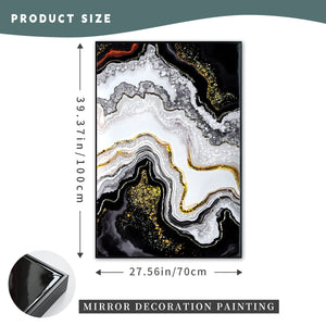 English Elm Luxury Crystal and Pearl Hand-Painted Oil Painting Canvas Mural for Hallway Entrance Modern Decor Black+Grey W3374P322234