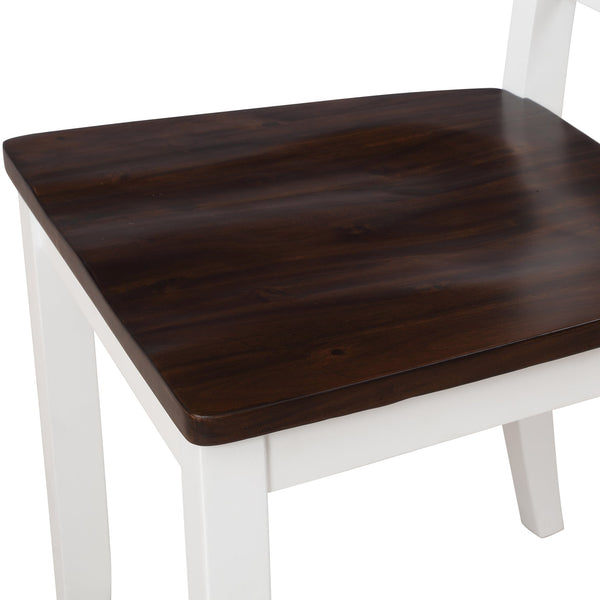 English Elm Topmax Five Piece X-back Dining Set with Solid Wood Legs and Acacia Veneer Top N717S000088K