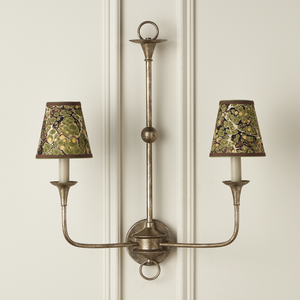 Marble Tapered Chandelier Shade - Artisanal Marbleized Paper with Grosgrain Ribbons for Elegant Decor