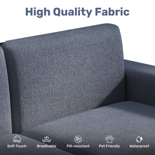 English Elm Pull Out Sofa Bed Full Size Sleeper Sofa with Memory Foam Dual-Layer Mattress, Space-Saving Loveseat Blue W3795P357860