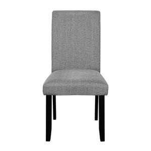 English Elm 5-Piece Round Dining Set with 43" Modern MDF Table and 4 Upholstered Fabric Chairs for Compact Spaces White+gray N752S001055E