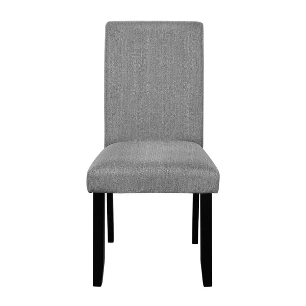 English Elm 5-Piece Round Dining Set with 43" Modern MDF Table and 4 Upholstered Fabric Chairs for Compact Spaces White+gray N752S001055E