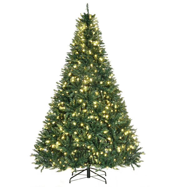 English Elm Homcom 7Ft Pre-Lit Douglas Fir Christmas Tree With 700 Warm White Leds, Realistic Look & Easy Setup W2225P249644