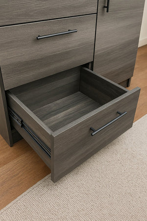 English Elm Robin Gentleman's Chest Gray – Compact 3-Drawer Wood Dresser, Water/Heat & Scratch Resistant, E0 Eco Board B040S00107