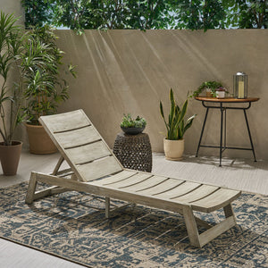 English Elm Christopher Knight Home® - Maki Chaise Lounge - Stylish Acacia Wood & Metal Outdoor Lounger With Adjustable Backrest For Comfort 70998.00LGRYMP1