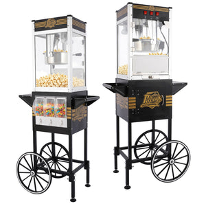English Elm 12oz Retro Cart Popcorn Machine with Three Candy Dispensers for Parties W2841P392621