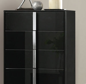 English Elm 1pc Chest Transitional Weathered Finish 5-Drawer Tall Dresser with Dentil Molding and Metal Knobs Black 34 L x 21 W x 52 H B2741P372198