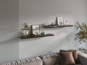 English Elm Shelves 1.5" H, 2 Shelves, Dark Walnut Finish - Modern Space-Saving Storage For Living Room Décor B097P395885-GIGA