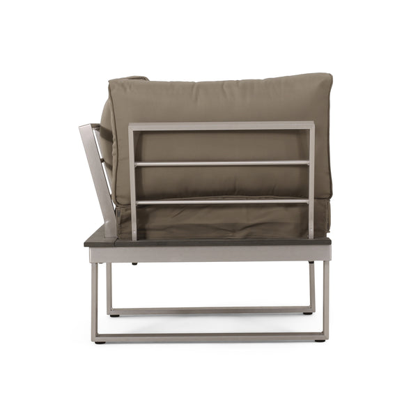 English Elm Christopher Knight Home® - Sterling Modern Corner & Coffee Table – Durable Aluminum, Khaki Finish, Versatile For Small Spaces 68939.00GRY