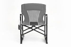 English Elm Outdoor Freestyle Rocker Camping Chair with Spring-Action Shock Absorbers, Eazy-Fold Setup, Mesh Backrest and Cup Holder for Comfort and Durability Gray W640P224429