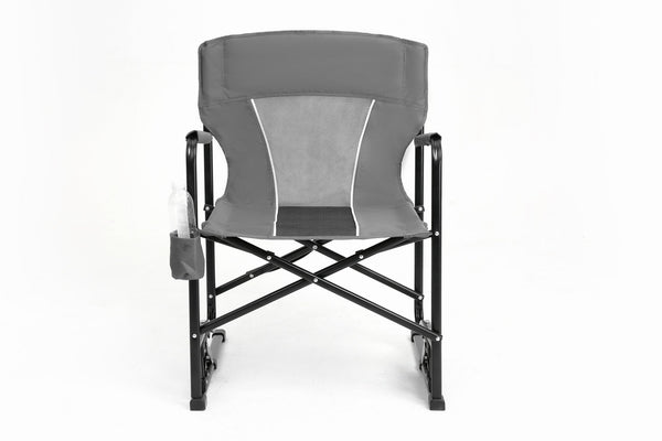 English Elm Outdoor Freestyle Rocker Camping Chair with Spring-Action Shock Absorbers, Eazy-Fold Setup, Mesh Backrest and Cup Holder for Comfort and Durability Gray W640P224429