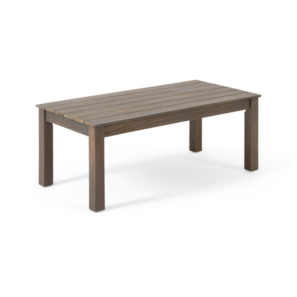 English Elm Christopher Knight Home® - Acacia Outdoor Loveseat and Coffee Table Set with Cushions, Mid-Century Acacia Wood Patio Seating DARK GREY 68024.00DGRY