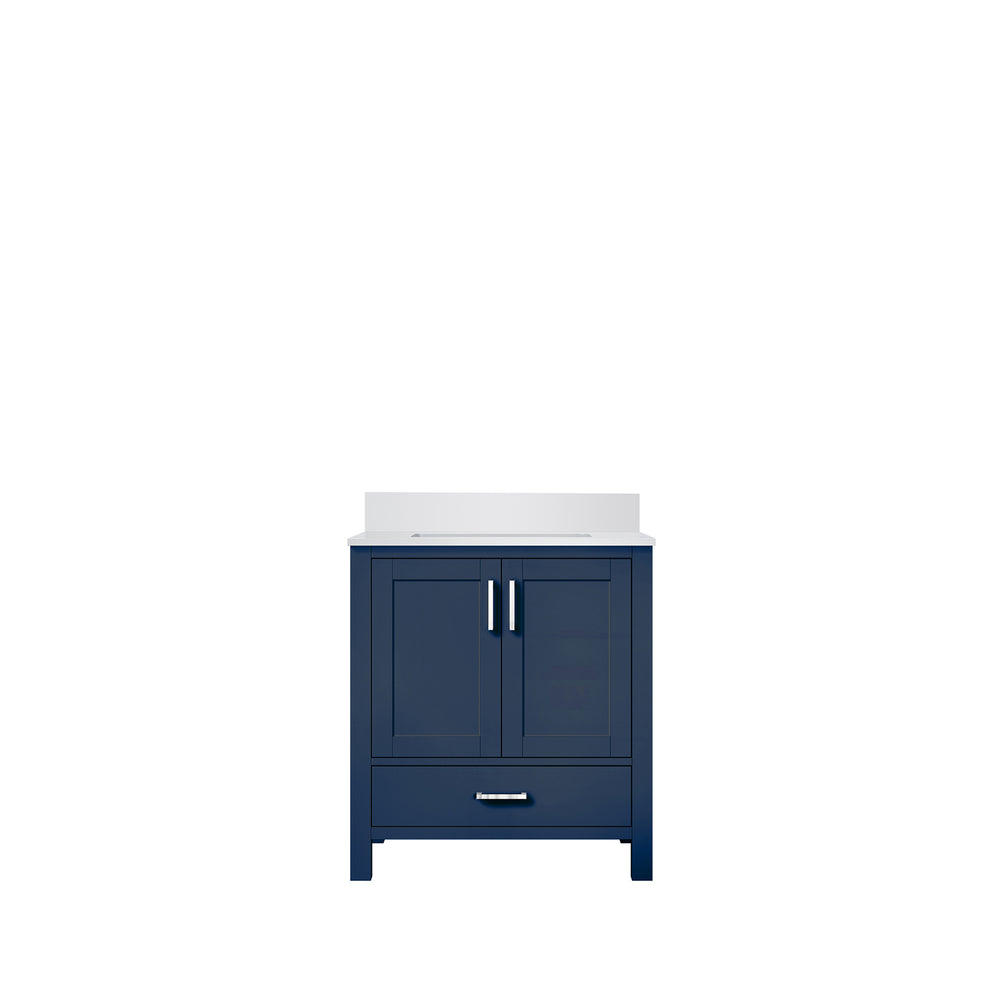 English Elm Navy Blue Bath Vanity 30" W X 22" D With Durable Cultured Marble Top & Ample Storage Solutions B2731P259013